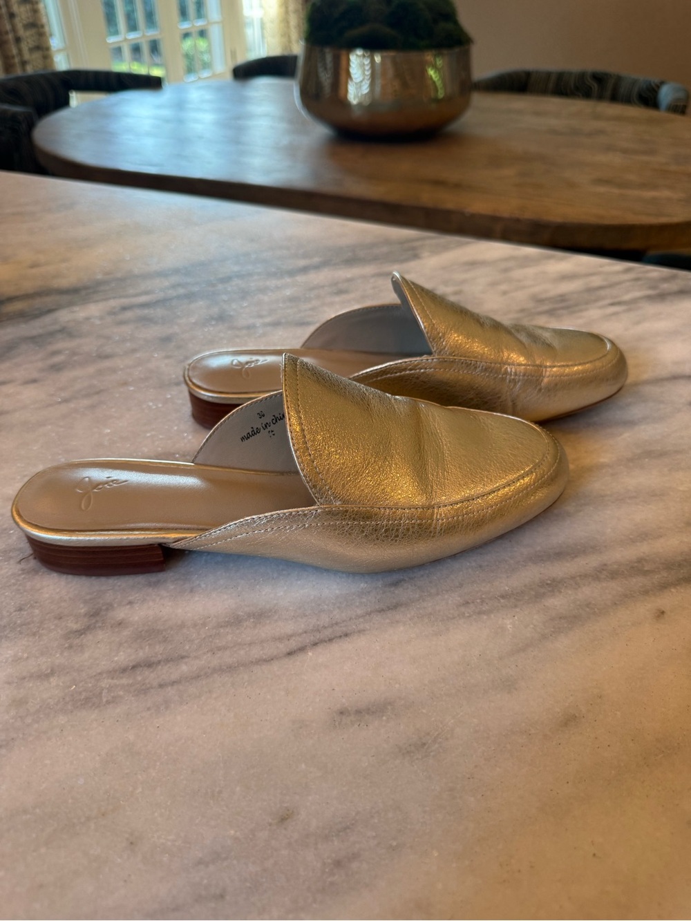 Joie Gold Leather Slides
Size 38